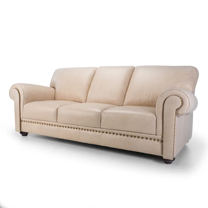 Sofá Gentleman - Cuero Natural - 3 cuerpos - A fabricar en Marrón - Sillones y sofás, Uruguay | NYR, vista 3
