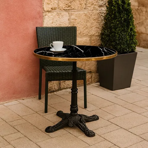 MESA DE EXTERIOR GLOWING Negro CIRCULAR - Mesas de comedor, Uruguay | Viasono