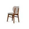 Silla Cleo - Nogal - Respaldo tapizado - Tela Rústica - Natural 93 en Beige - Butacas, banquetas y puffs, Uruguay | NYR, vista 4 de 6