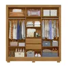Ropero 3 Puertas Corredizas 2 Cajones Con Espejo Mdp en Freijó / Gris - Roperos y placares, Uruguay | Muebles Express, vista 3 de 4