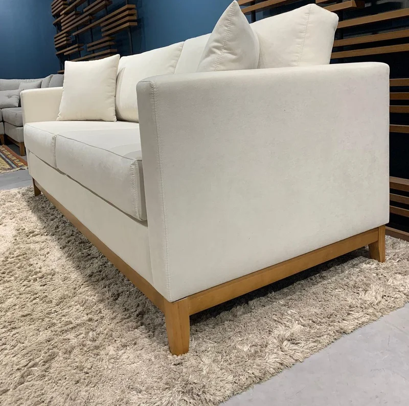 Sofá Felini 2 Cuerpos (160cm) - Crudo Aqua Block en Blanco - Sillones y sofás, Uruguay | Berna home, vista 3