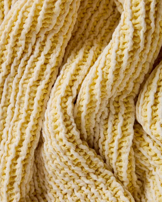 Manta Lideba de algodón rayas - rayas amarillo 100 x 170 cm en Amarillo - Textiles, Uruguay | Kavehome, vista 4