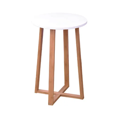 MESA REDONDA 40X40X60 CM BAMBOO CON BLANCO en Multicolor - Mesas de comedor, Uruguay | Decohogar