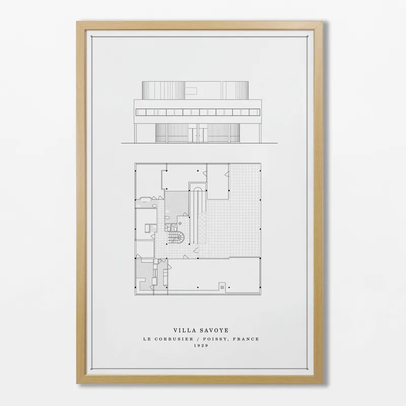 Le Corbusier - Villa Savoye en Blanco - Láminas, Uruguay | La Cuadrería