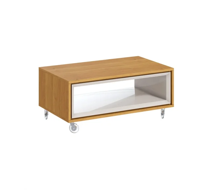 Mesa de Centro Ópera - Línea Manhattan - Blanco/Natural en Madera natural - Mesas de living, Uruguay | Rústico Hogar