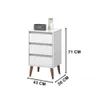 Mesa De Luz Alta 3 Cajones Estilo Retro Nórdico 100% Mdp Blanco - Mesas de luz, Uruguay | Lais Muebles, vista 3 de 3