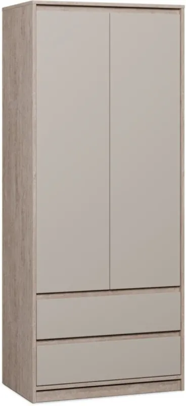 Armario BILLUND 80x193 combinación travertino/beige en Madera natural - Roperos y placares, Uruguay | JYSK