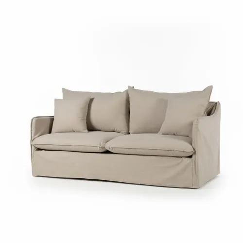 Sofá Snow con Funda - Tela Rústica - 2,5 cuerpos - TD5263-1636 (Capuccino) en Beige - Sillones y sofás, Uruguay | NYR