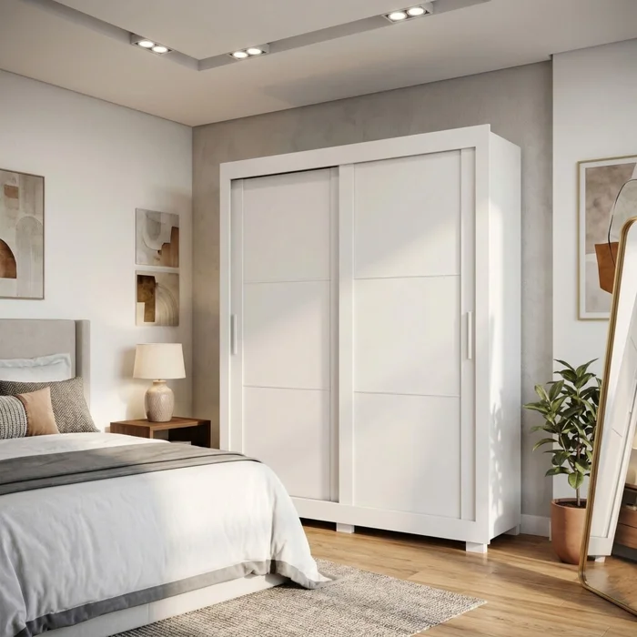 Ropero 2 Puertas Corredizas - Titanium - Blanco en Blanco - Roperos y placares, Uruguay | Rústico Hogar