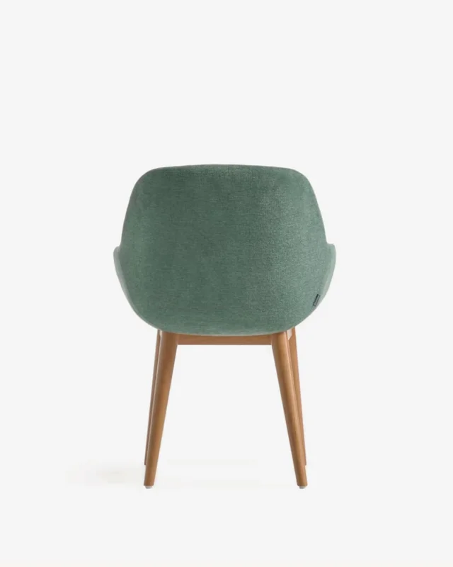 Silla Konna - verde y patas de madera maciza de fresno acabado oscuro en Verde - Sillas, Uruguay | Kavehome, vista 9