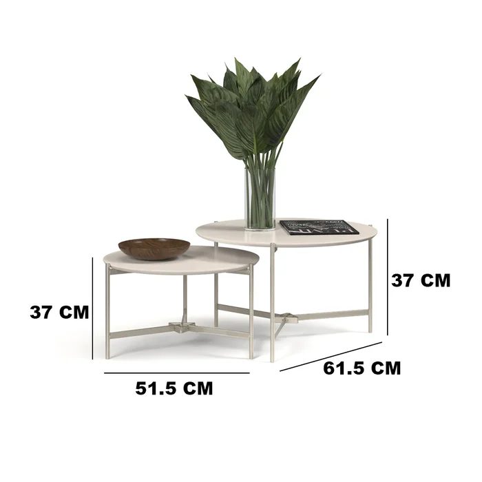 Conjunto Mesas De Living Redondas Patas De Hierro Tapa Mdp Blanco en GRIS, BLANCO, NEGRO - Mesas de living, Uruguay | Soy Hogar, vista 3