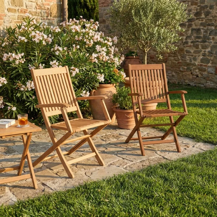 Silla Plegable con apoyabrazos Eucalipto - Ipanema - Jatobá en Madera natural - Muebles para el exterior, Uruguay | Rústico Hogar, vista 2