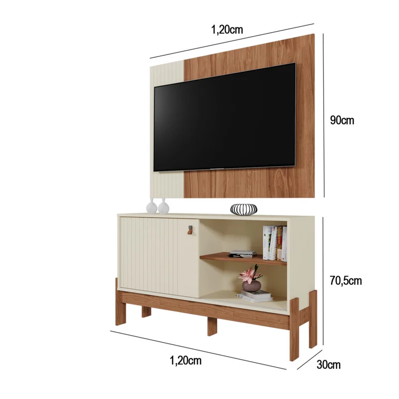 Rack TV Wood 1.2mt en Rack Montana gris claro, Rack Montana gris oscuro - Muebles para TV, Uruguay | Casa Brava, vista 3
