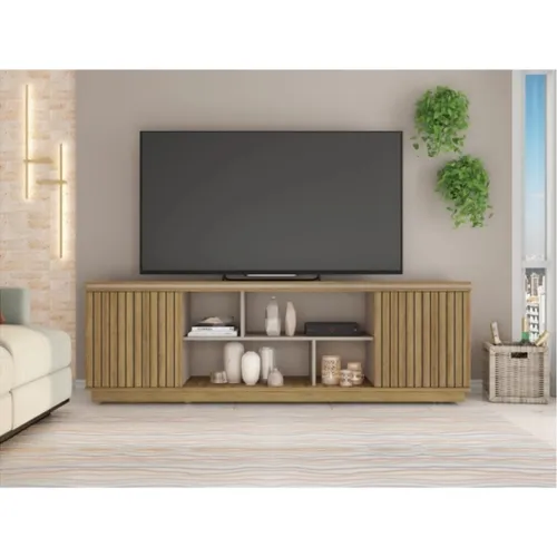 Rack Simetria 1.80 en Madera natural - Muebles para TV, Uruguay | Albanés
