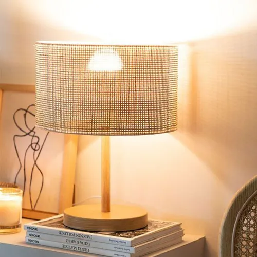 Lampara de mesa Borneo Grande en Beige - Lámparas de mesa, Uruguay | Alta Gracia Deco