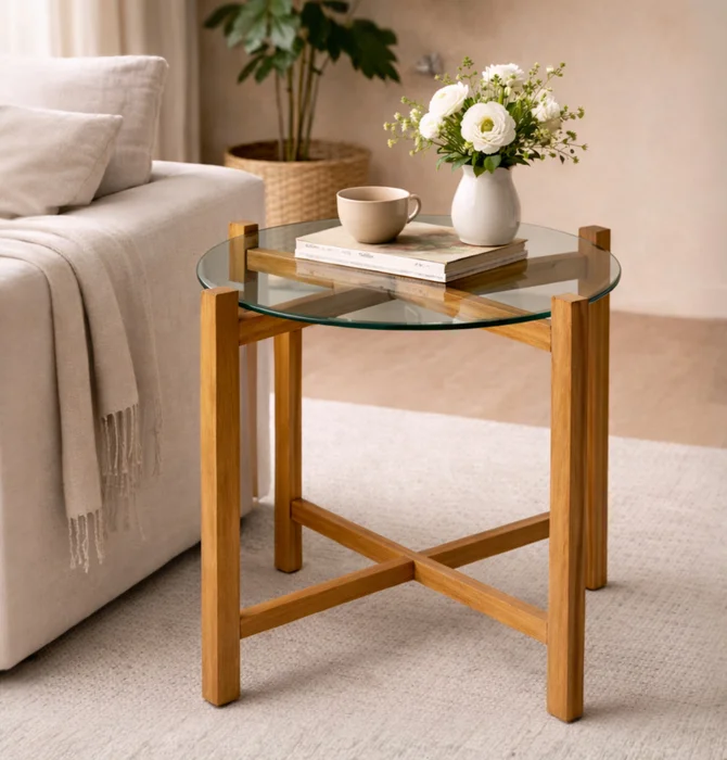Mesa lateral "BISCUIT" en Madera natural - Muebles, Uruguay | Casa Ernesta