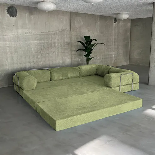 Sofá Teddy - Chaise longue (Pana) en Verde - Sillones y sofás, Uruguay | Bloop Home