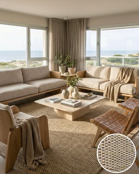 Alfombra Sarja Rejilla – 200 cm x 250 cm en Beige - Alfombras, Uruguay | Indrana, vista 3