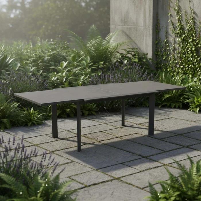 Mesa Exten. 135/270 Aluminio Gris Menorca en Gris - Muebles para el exterior, Uruguay | Divino
