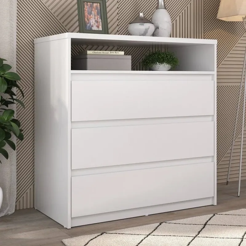 Cómoda 3 Cajones - Línea Clara - Blanco - Cómodas, Uruguay | Ecowood
