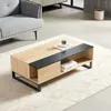 Mesa Ratona Rebatible Mdf-y-metal Negro Enzo Neg/nat en Negro - Mesas de living, Uruguay | Divino, vista 1 de 7