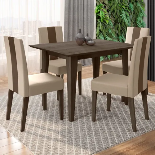 Juego de comedor Kate- 4 sillas - sin vidrio - Moderna Hogar en Multicolor - Mesas de comedor, Uruguay | Moderna Hogar