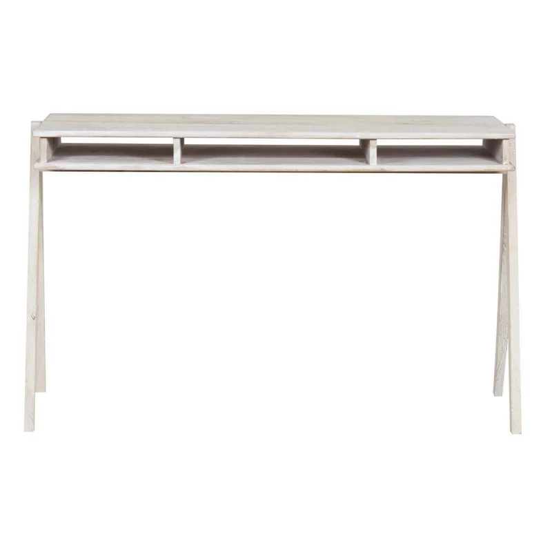 Escritorio Madera-acacia Blanco Cubbie en Beige - Escritorios y sillas de escritorio, Uruguay | Divino, vista 3
