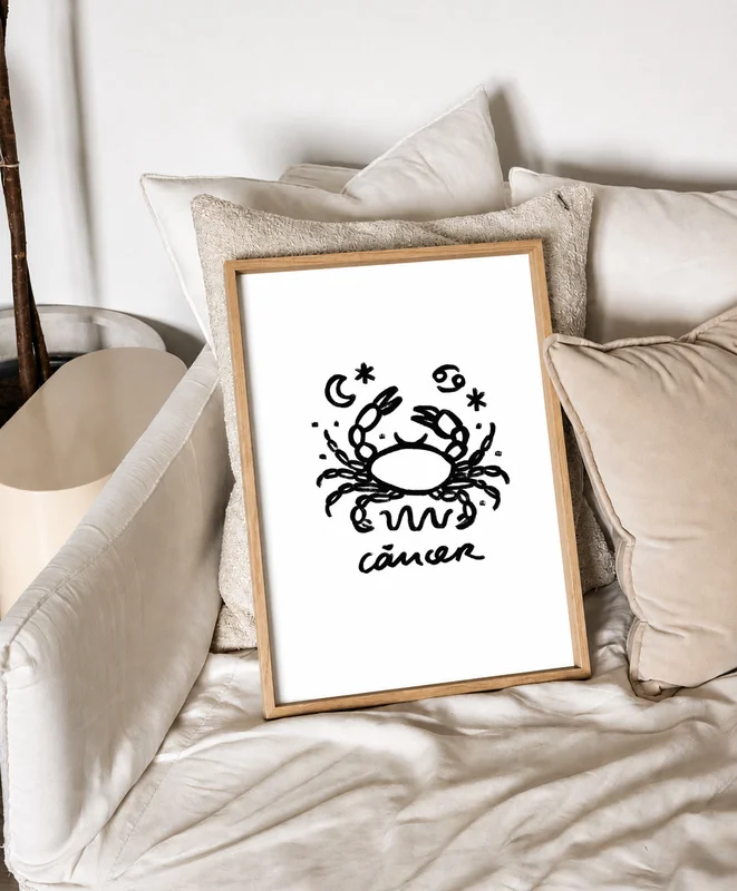 Cáncer - Cuadro Signo del Zodíaco en Celeste - Láminas, Uruguay | Kiosko de Mar, vista 3