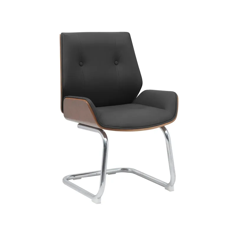 Asiento De Visita Madera-y-pu Negro Eclipse en Negro - Escritorios y sillas de escritorio, Uruguay | Divino