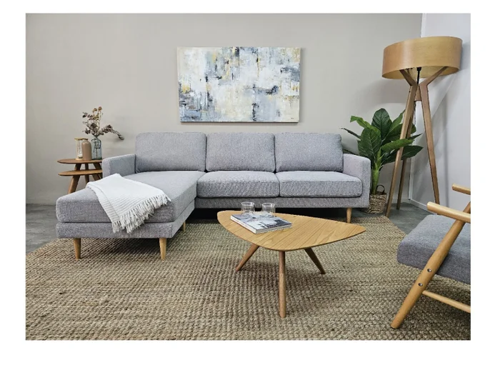 Sofa con Chaise PRADA PREVENTA - Light Grey Tela Rústica en Light Grey Tela Rústica - Sillones y sofás, Uruguay | Finkel, vista 3