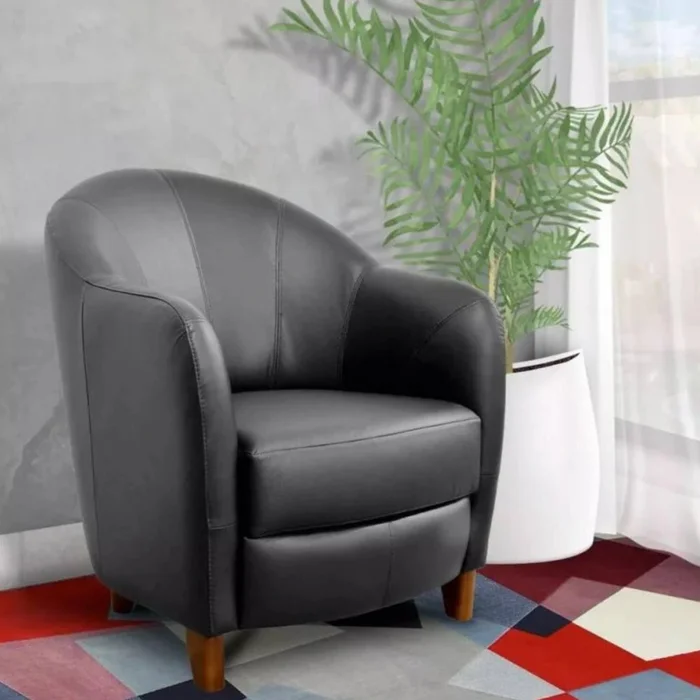 Butaca 100% Cuero - Bull - Negro en Negro - Sillones y sofás, Uruguay | Ecowood, vista 2