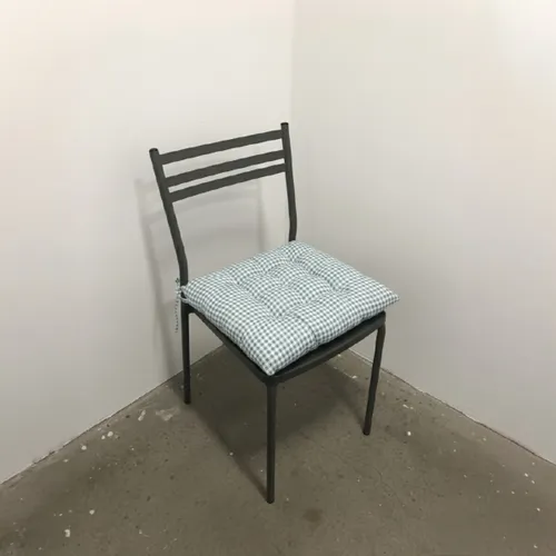 Almohadón para silla cuadros - azul en Gris - Textiles, Uruguay | Buho Store