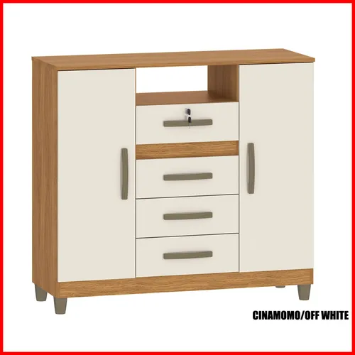 Comoda 4 cajones + 2 puertas – Angra en Multicolor - Cómodas, Uruguay | Punto Unión