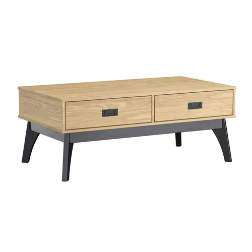 Mesa De Centro Living 2 Cajones 100% Madera Maciza - Mesas de arrimo, Uruguay | Muebles Express