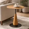 Mesa Lateral oval Madera Clara Base hierro Grafito en Madera natural - Mesas de living, Uruguay | Champagne Home, vista 2 de 4
