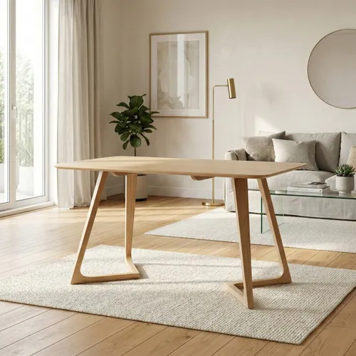 Mesa de comedor Aura - Madera Maciza 150 cm en Madera natural - Mesas de comedor, Uruguay | Rústico Hogar
