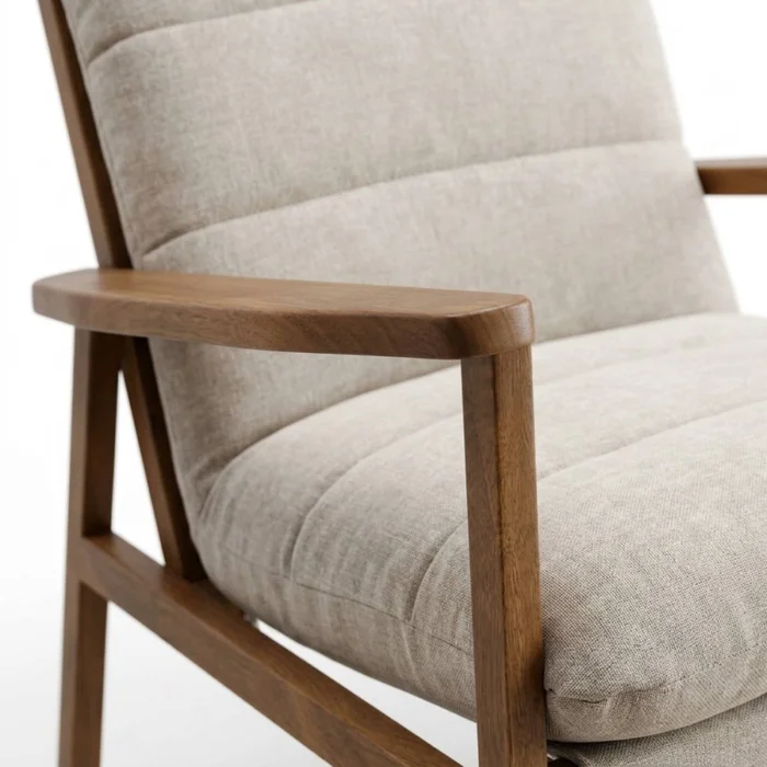 Butaca Serra - Tela Rústica - C51 (Castaño) en Beige, Uruguay | NYR, vista 2