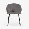 Silla Minna - de chenilla gris y patas de acero acabado negro en Gris - Sillas, Uruguay | Kavehome, vista 6 de 9
