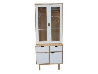 Aparador Cristalero 4P Mel/blanco Linea Nordica en Madera Maciza en Mel/Blanco - Comedor, Uruguay | Que Sal Muebleria, vista 3