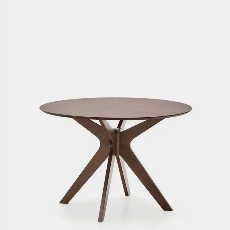 Mesa redonda Naanim - de chapa de nogal Ø 100 cm en Marrón - Mesas de comedor, Uruguay | Kavehome