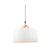 Colgante pantalla de tela natural y detalles en madera 56cm en Blanco - Lámparas colgantes, Uruguay | Iluminica, vista 2 de 6