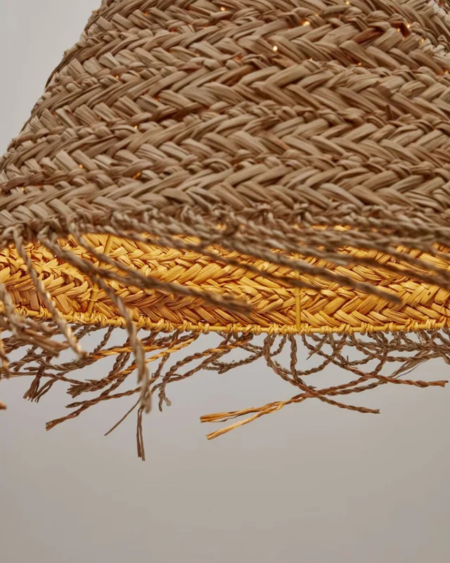 Pantalla para lámpara de techo Fonteta de fibras naturales con acabado natural Ø 40 cm en Madera natural - Lámparas colgantes, Uruguay | Kavehome, vista 3