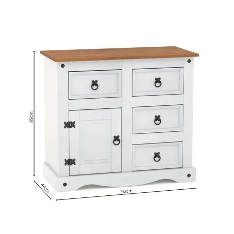 Aparador 1p4c línea Naturale - Blanco/Roble en Multicolor - Aparadores y recibidores, Uruguay | La Cueva Muebles, vista 4