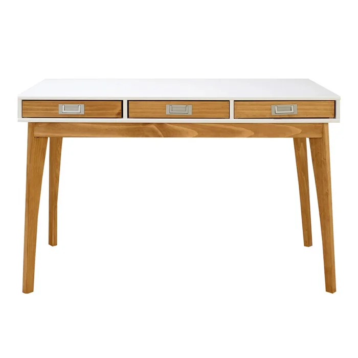 Escritorio Linea Metro - Blanco/Miel en Multicolor - Escritorios, Uruguay | La Cueva Muebles, vista 4