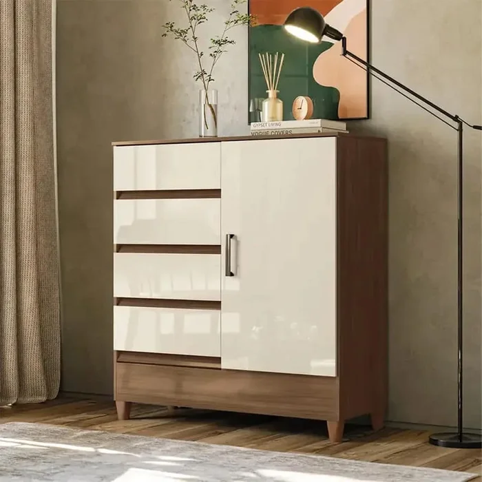 Comoda Cajonera Dormitorio 4 Cajones 1 Puerta - Cómodas, Uruguay | Lais Muebles, vista 2