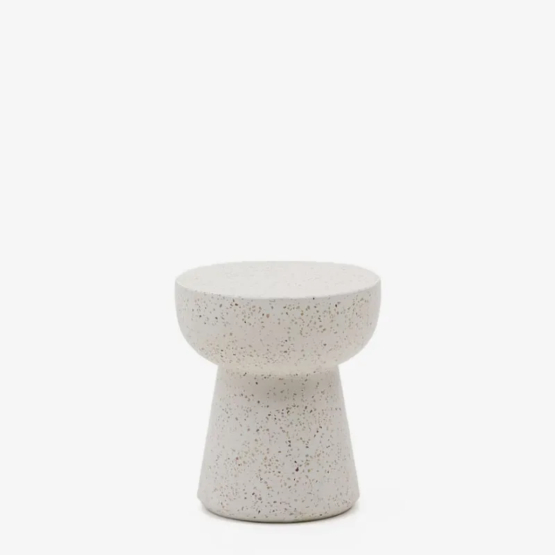 Mesa auxiliar Pada de terrazo blanco Ø 40 cm en Blanco - Mesas de arrimo, Uruguay | Kavehome