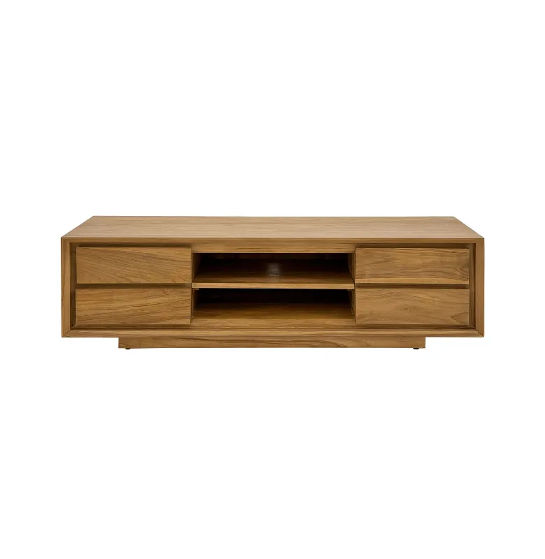 MUEBLE TV MANANTIALES 4 CAJONES TEKA NAT en Madera natural - Aparadores y recibidores, Uruguay | Masinfinito Casa