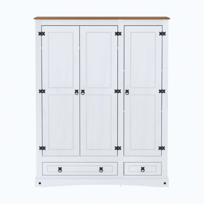 Ropero 3 puertas 2 Cajones línea Naturale - Blanco/Roble en Blanco - Roperos y placares, Uruguay | La Cueva Muebles, vista 6