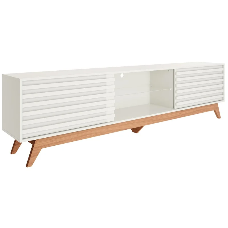 RACK BRISA 220CM - 100% MDF en Blanco - Muebles para TV, Uruguay | Balton, vista 4