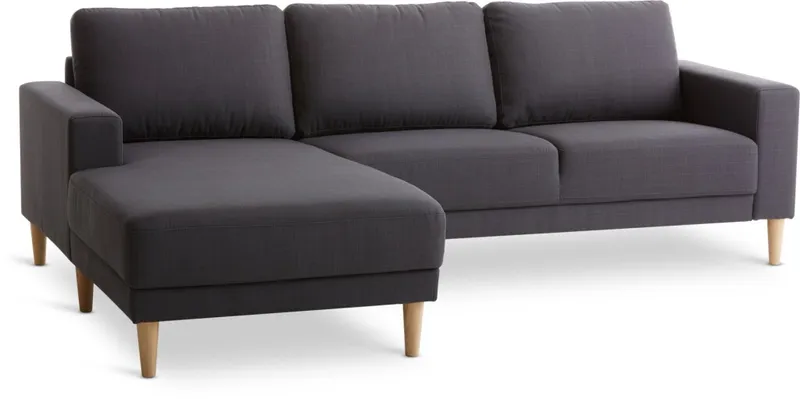 Sofá EGENSE chaise longue tela gris osc en Gris - Sillones y sofás, Uruguay | JYSK